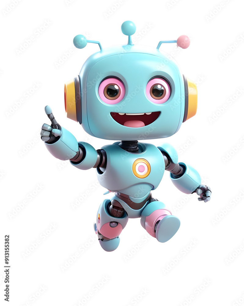 3D Cute Robot With Approved Check Mark