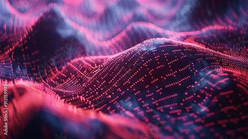Digital matrix with shifting patterns of data and neural activity.