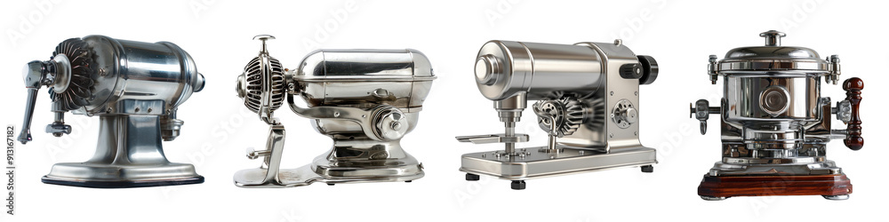 A meat grinder isolated on a white background. A meat grinder isolated on a white background.