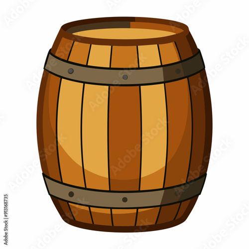 Wooden barrel art vector