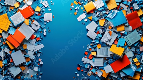 Digital Chaos - Symbolic Illustration of Junk Content and Disorganized Files on Muted Background for Design Concepts and Presentations