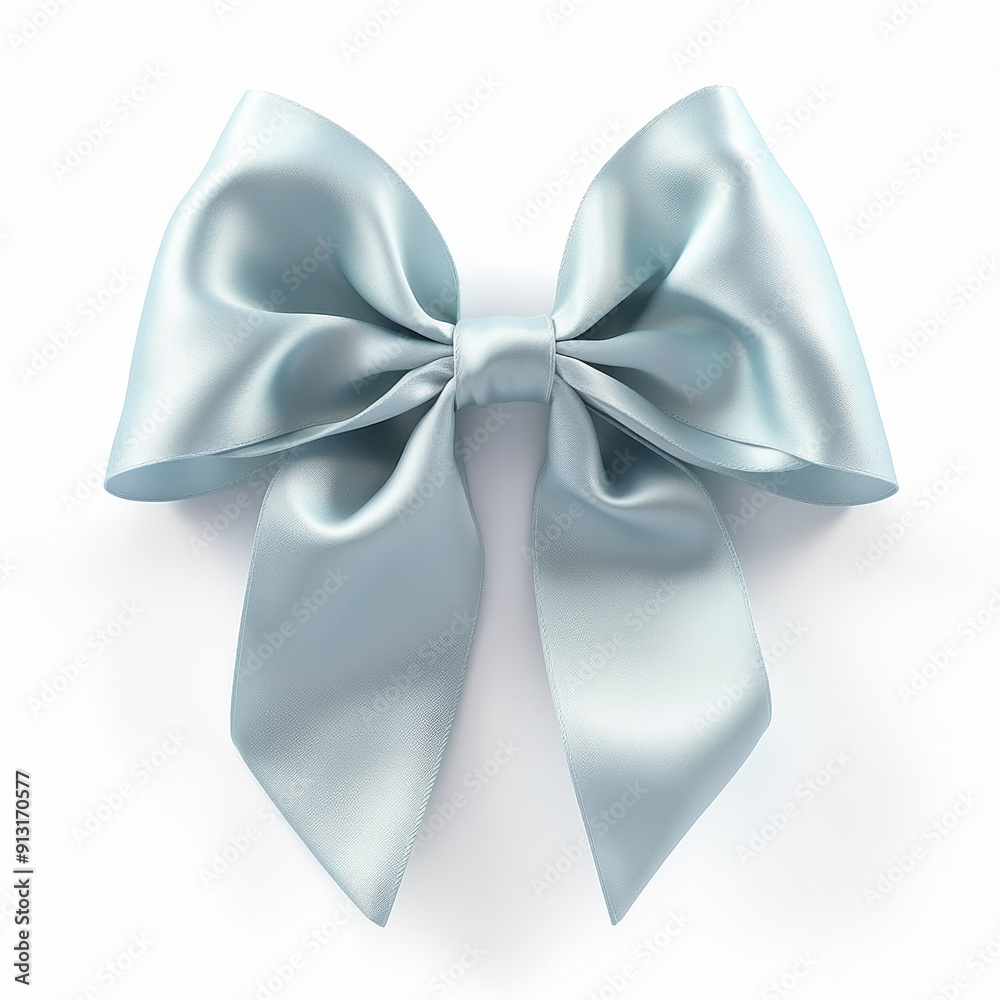 pastel blue bow isolated on white background