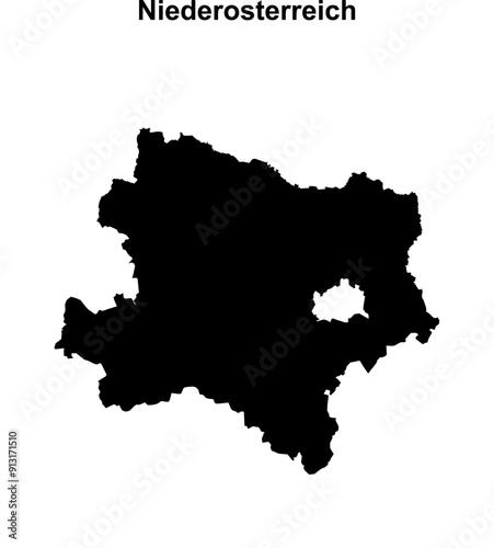 Niederosterreich state blank outline map