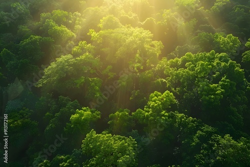 sun rays in the forest