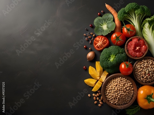 vegetables on a wooden board