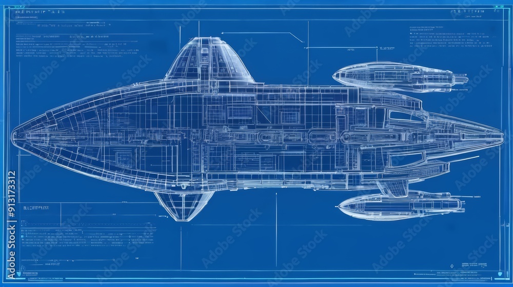 Blueprint Drawing of a Fighter Jet Blueprint Drawing of a Fighter Jet