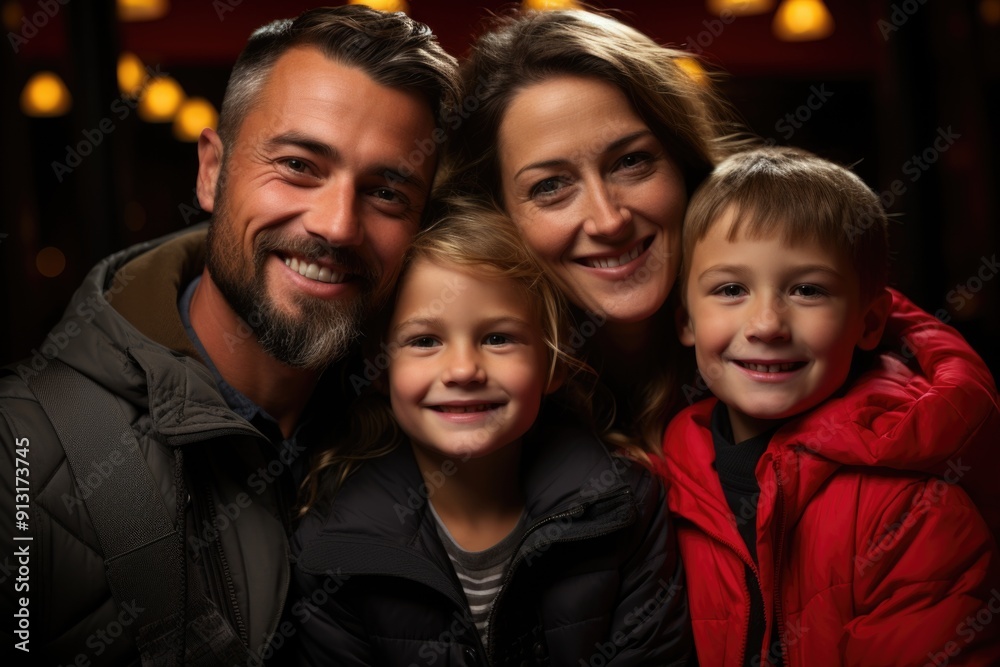 Photo preserved in stock of the loving mother with her son and father with her dau, generative IA Photo preserved in stock of the loving mother with her son and father with her dau, generative IA