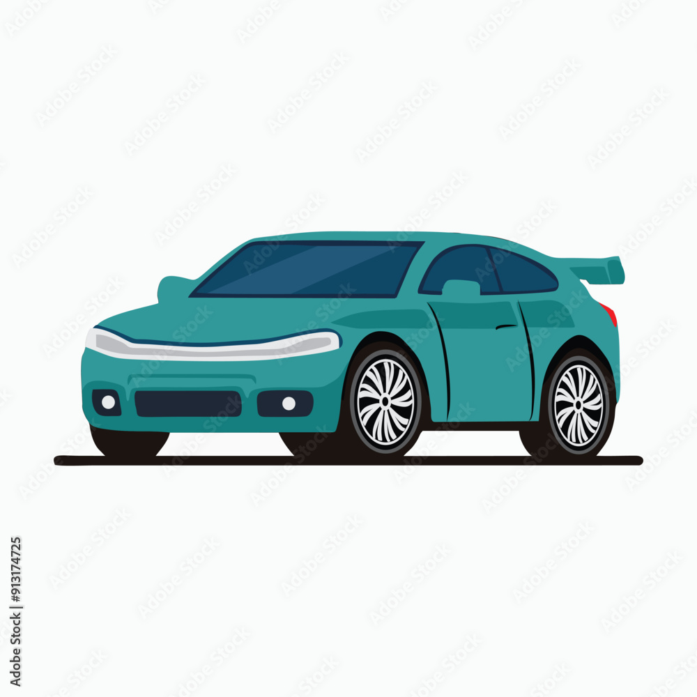 Naklejka premium Vector Blue sports car or super car icon design or car illustration with white background car cartoon