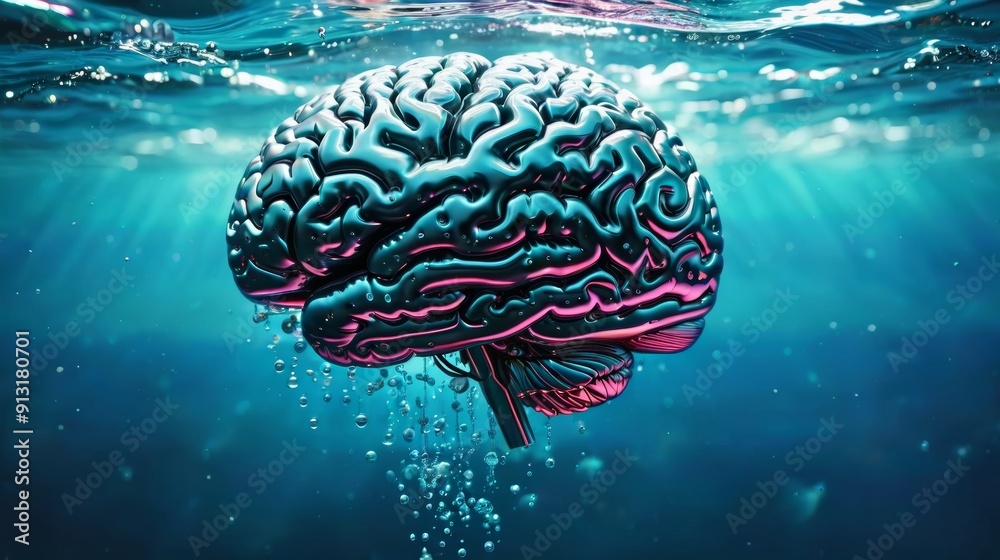 Human Brain Floating in Water Human Brain Floating in Water