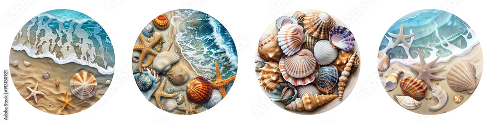 Beachcombing clipart collection, symbol, logos, icons isolated on ...