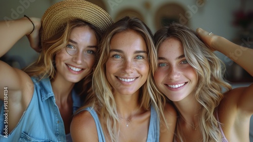 Two Beautiful Young Women Standing Together