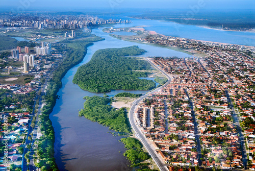 Aerial view of the Sergipe river at Aracajú.