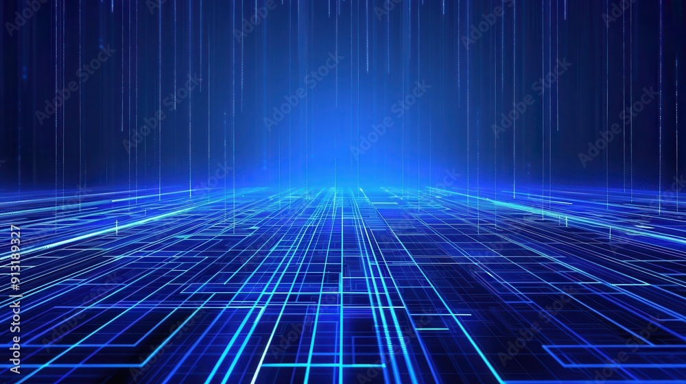 A vibrant digital landscape with blue lines and light streaks, evoking a sense of technology and innovation. A vibrant digital landscape with blue lines and light streaks, evoking a sense of technology and innovation.