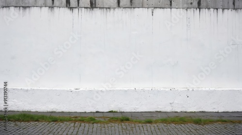 Person Walking Down Sidewalk Next to White Wall