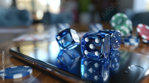 The dice and smartphone photo