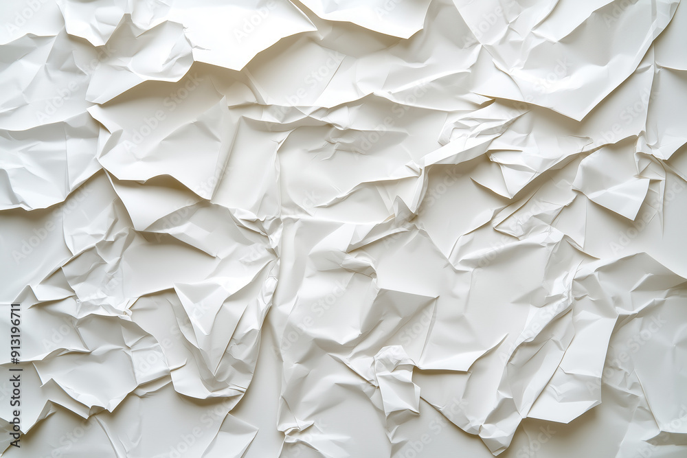 Abstract white crumpled and creased recycle paper texture background Abstract white crumpled and creased recycle paper texture background