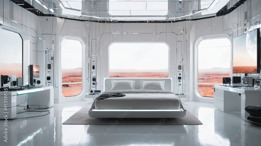 Obraz premium Bedroom With a Bed and TV