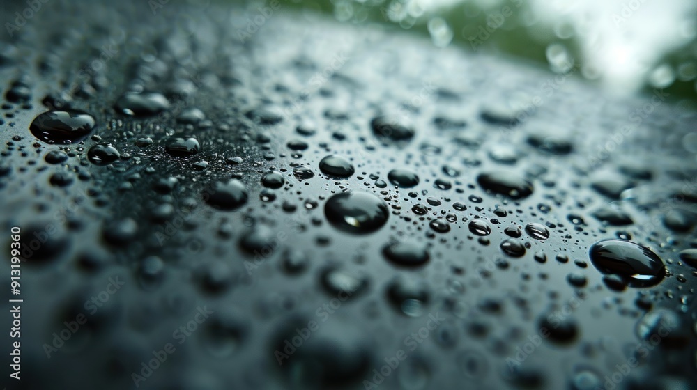 Abstract with raindrops on glass, light is reflected in the droplets and creates beautiful bokeh with a reflection of the outside world Abstract with raindrops on glass, light is reflected in the droplets and creates beautiful bokeh with a reflection of the outside world