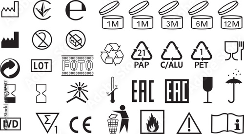 Packaging symbols set