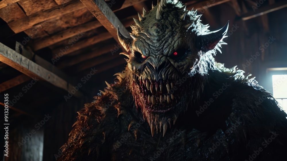 Demonic Creature Standing in Room Demonic Creature Standing in Room