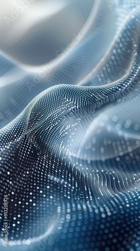 Blue and White Abstract Background With Dots