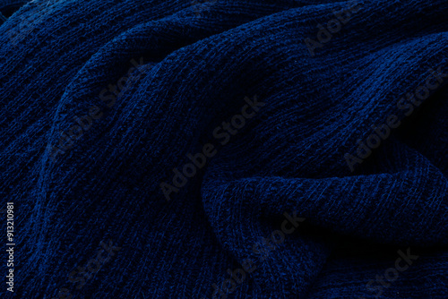 blue woolen sweater, background or texture photo