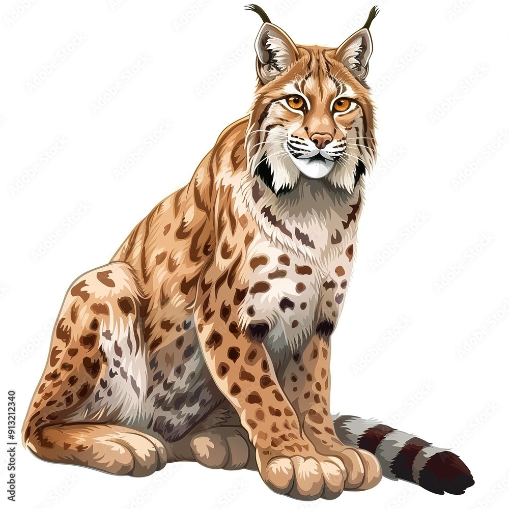 Bobcat Time element animal cartoon isolated whitebackground 16:9 Bobcat Time element animal cartoon isolated whitebackground 16:9
