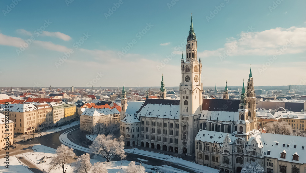 Obraz premium Amazing Munich Germany in Winter architecture