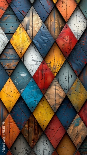 Multicolored Wall With Square Pattern