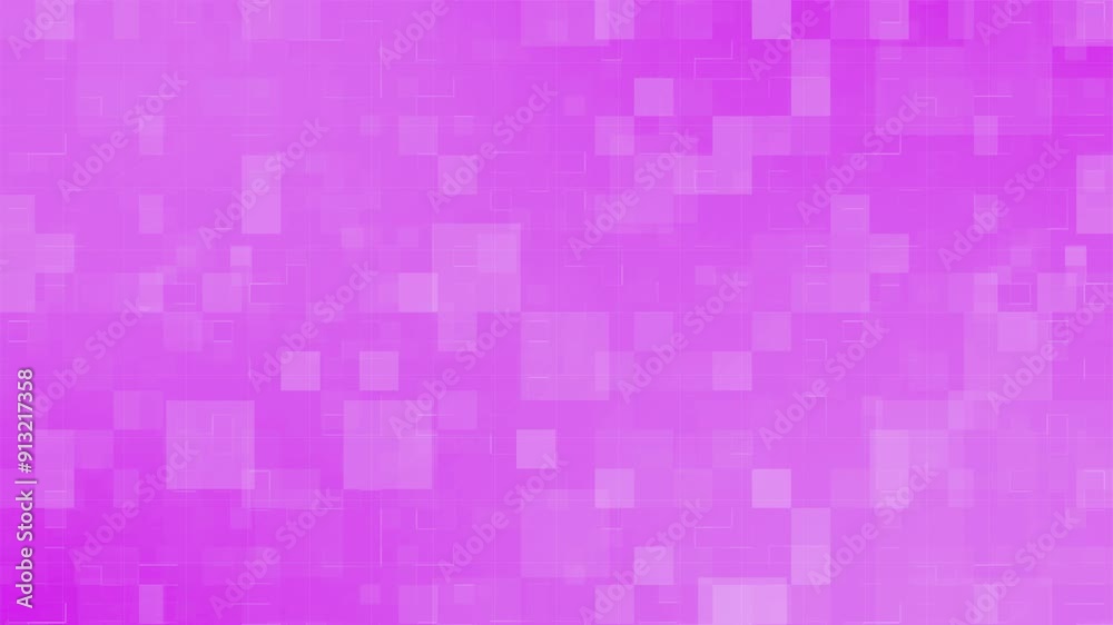Seamless vibrant abstract background featuring a gradient of pink shades with pixelated flowing shimmers squares. 