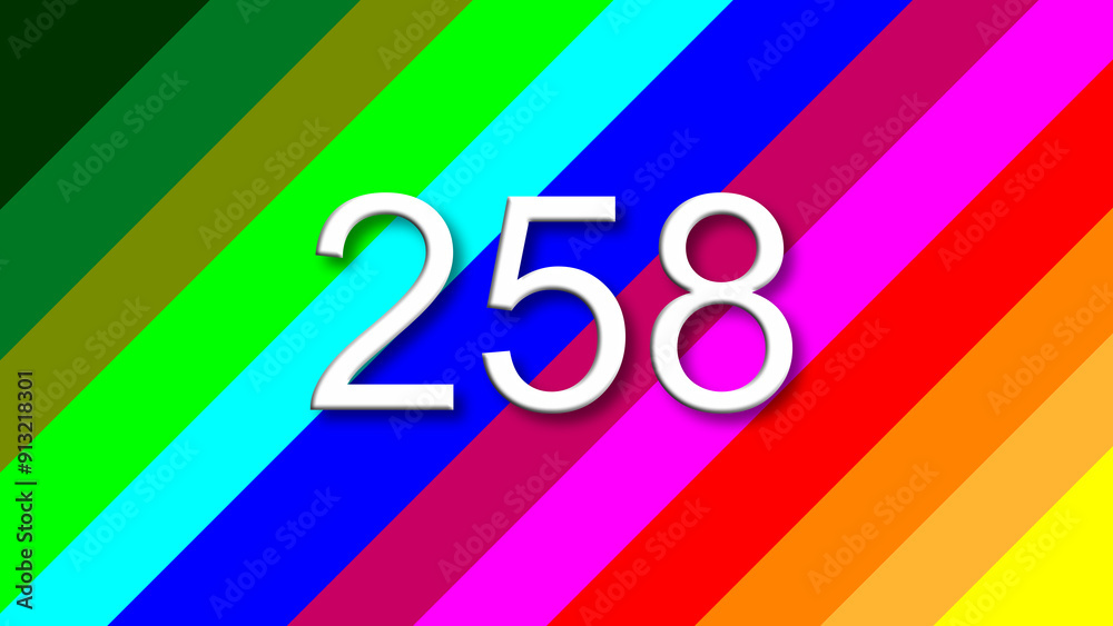 258 colorful rainbow background year number 258 colorful rainbow background year number