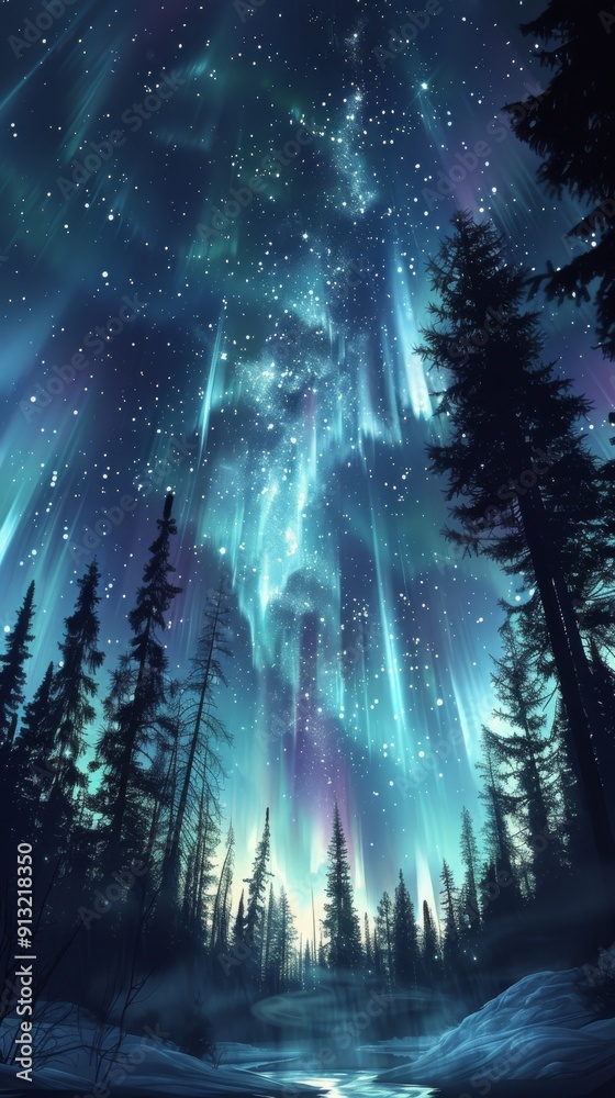 Obraz premium Star-Filled Night Sky With Clouds