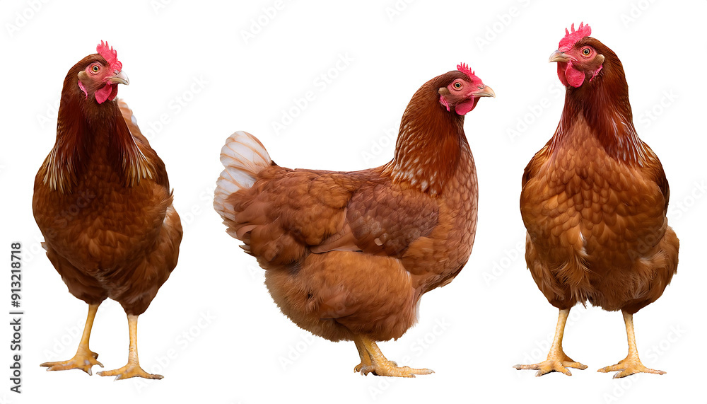 Fototapeta premium Brown Chicken Collection (Profile, Portrait, Standing) – A collection featuring brown chick_1(59)