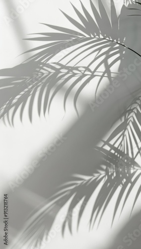 Shadow of Palm Tree Leaves on Wall