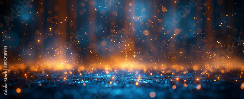 Wallpaper Mural Sfondo sfocato con bokeh dorati e telo blu.  Torontodigital.ca