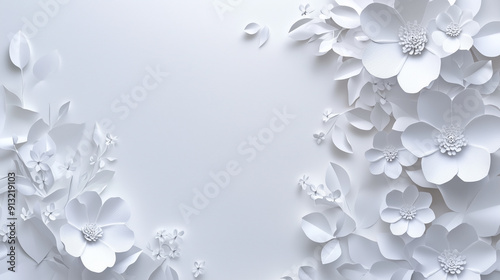 Sfondo con fiori bianchi con spazio per il testo 