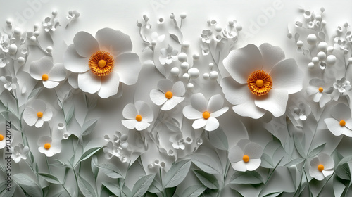Sfondo con fiori bianchi con spazio per il testo 