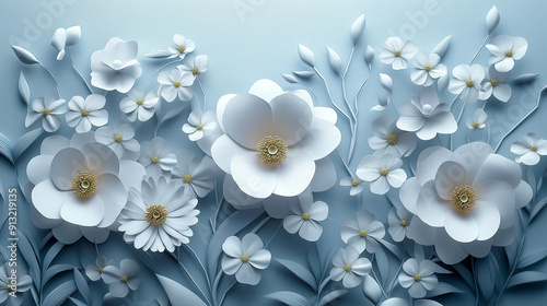 Sfondo con fiori bianchi con spazio per il testo 