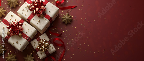 Sondo natalizio bianco con pacchi regalo 