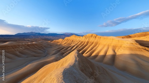 Erosion processes shaping rock formations in a desert landscape.