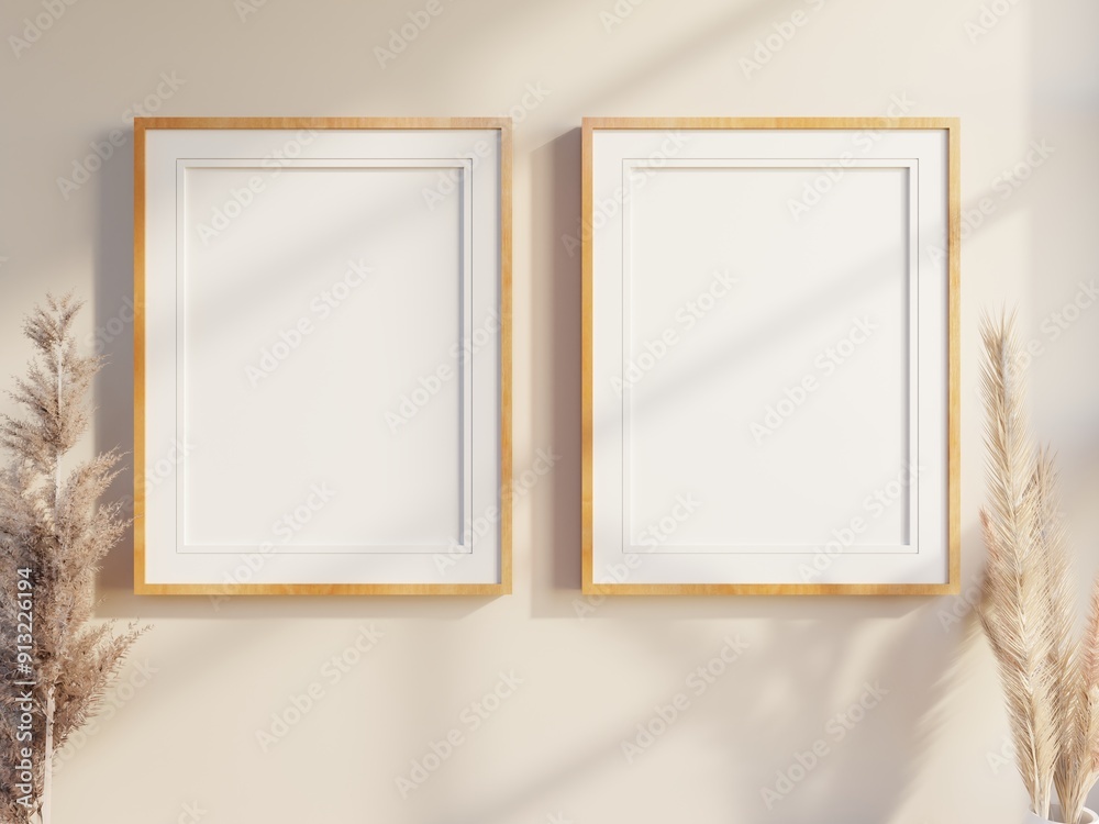 Empty mock up picture frame with shadow overlay effect 3d rendered illustration Empty mock up picture frame with shadow overlay effect 3d rendered illustration