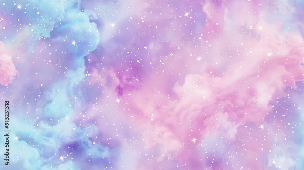 Stunning cosmic scene with vibrant pink and blue nebulae and twinkling stars, creating a mesmerizing galaxy backdrop. Seamless pattern. Stunning cosmic scene with vibrant pink and blue nebulae and twinkling stars, creating a mesmerizing galaxy backdrop. Seamless pattern.