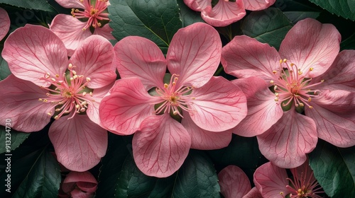 Pink Flowers on White Wall