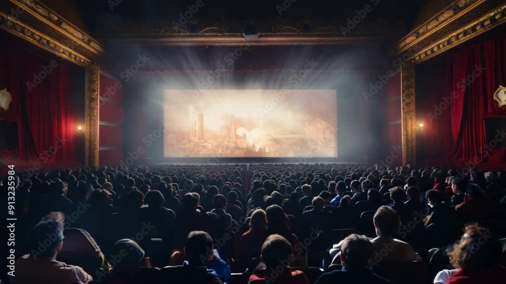 Cinema screen with the audience