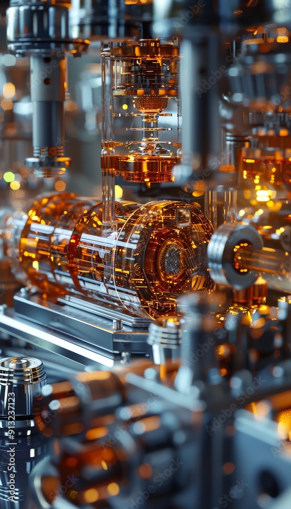 intricate details of a biophysics laboratory from a tilted angle view, showcasing the fusion of technology and life sciences in a digital photorealistic rendering intricate details of a biophysics laboratory from a tilted angle view, showcasing the fusion of technology and life sciences in a digital photorealistic rendering