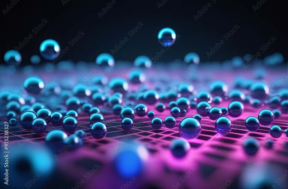 abstract neon background with metal objects abstract neon background with metal objects