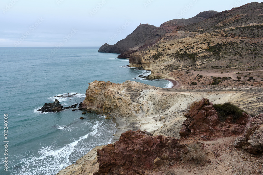Beautiful coastal scenery of the Cabo de Gata National Park. Beautiful coastal scenery of the Cabo de Gata National Park.