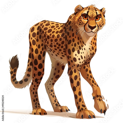 Cheetah Light element fantasy cartoon isolated whitebackground 16:9