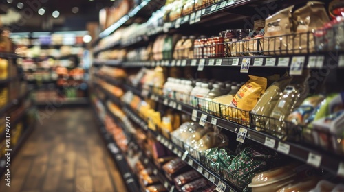 Wallpaper Mural Aisle of a supermarket with various products Torontodigital.ca