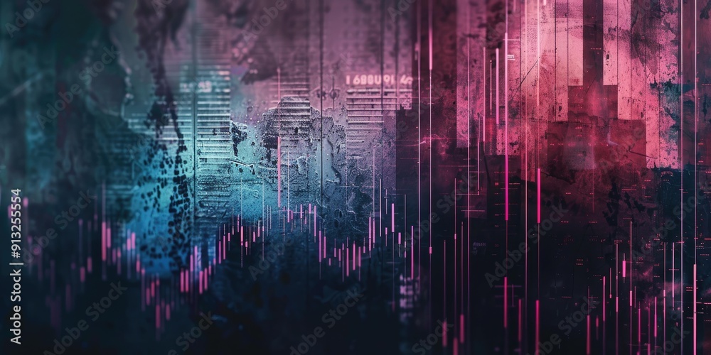 Naklejka premium Abstract digital art with pink and blue.